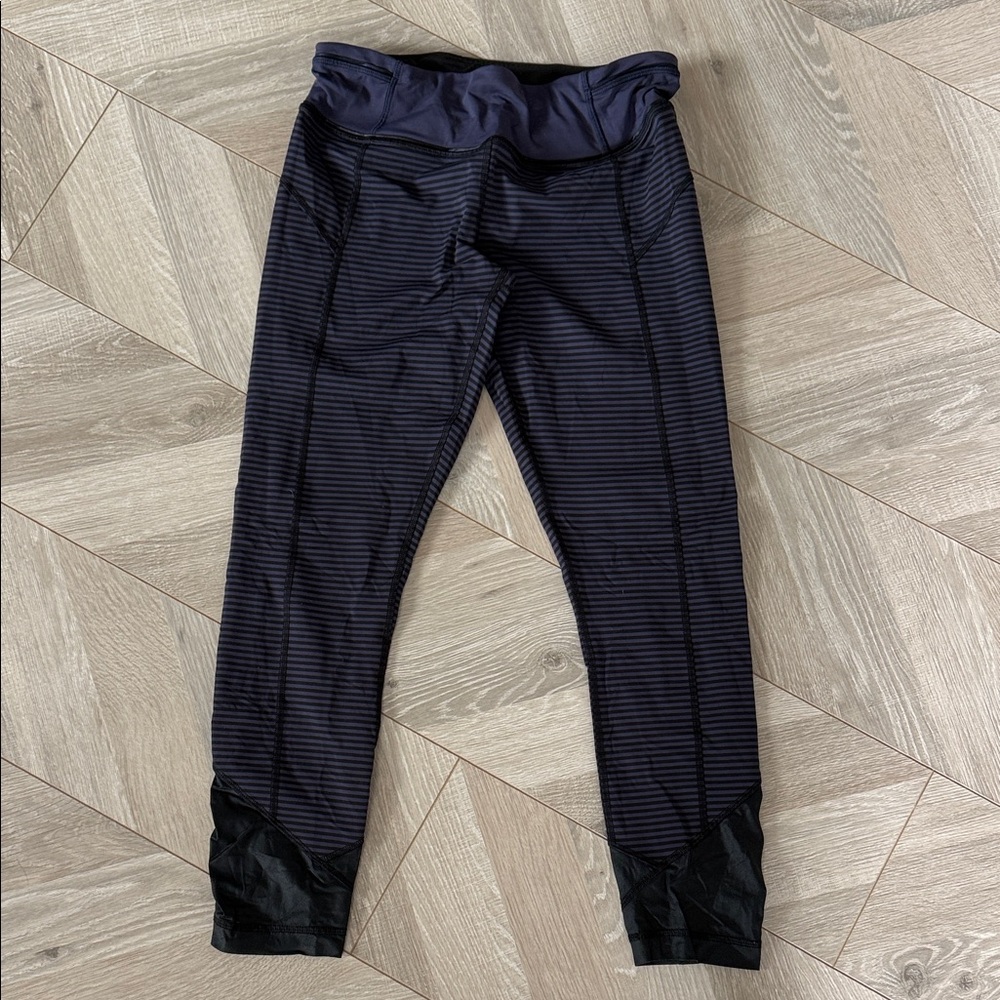 Lululemon Striped Navy Athletic Leggings